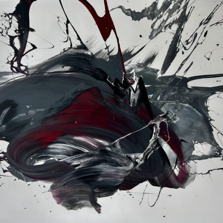 Nicole Ackerman abstract art, 'Crimson Echo', featuring